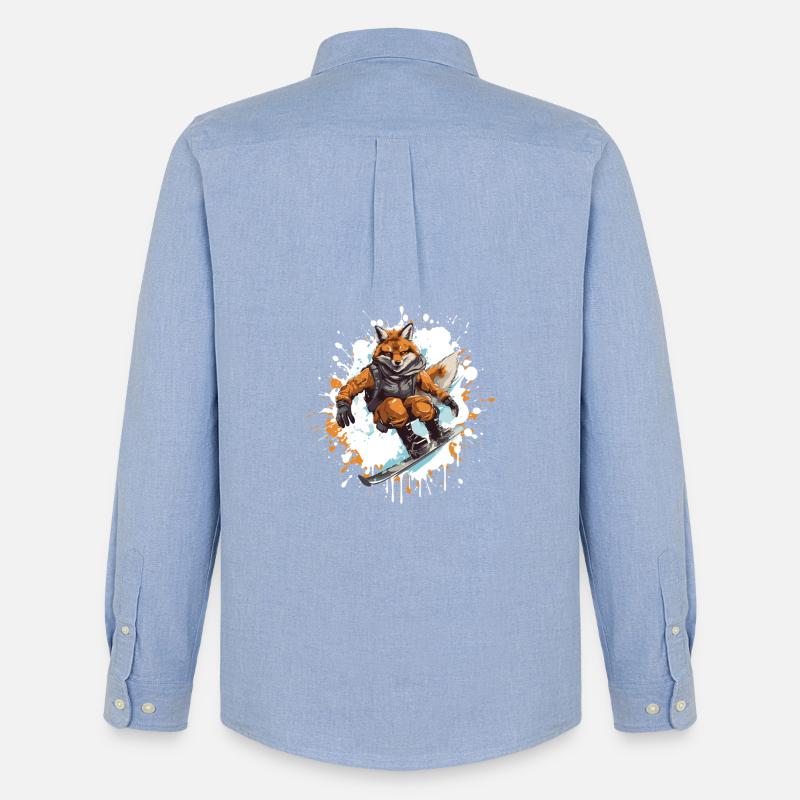 Fuchs Snowboard - Männer Oxford Hemd von Stanley/Stella - Carolina Blue