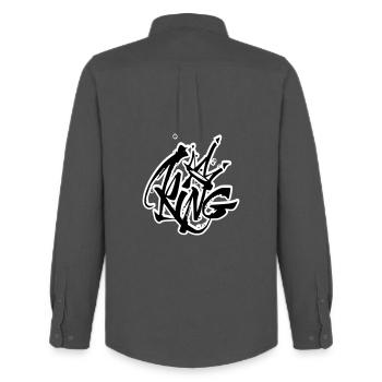 Lettrage King Graffiti - Chemise Oxford homme Stanley/Stella - charbon - Dos - AI Model Male 185 dark (185cm)