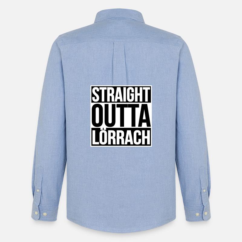Straight Outta Lörrach - Männer Oxford Hemd von Stanley/Stella - Carolina Blue