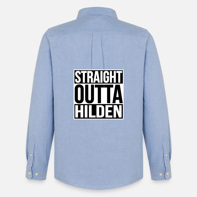 STRAIGHT OUTTA HILDEN - Männer Oxford Hemd von Stanley/Stella - Carolina Blue