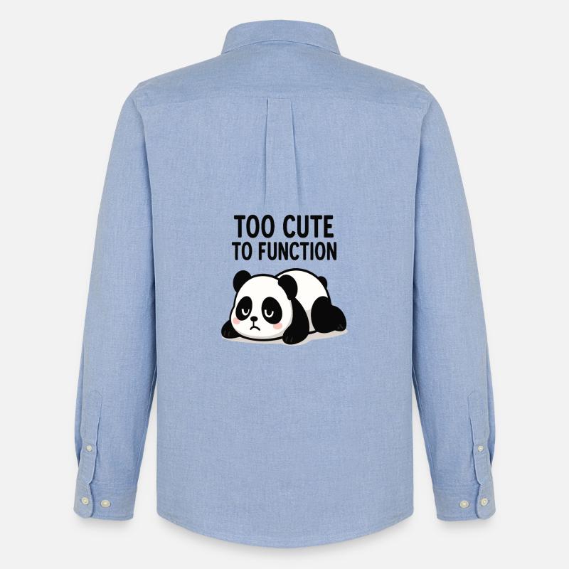 Too Cute To Function Panda - Männer Oxford Hemd von Stanley/Stella - Carolina Blue