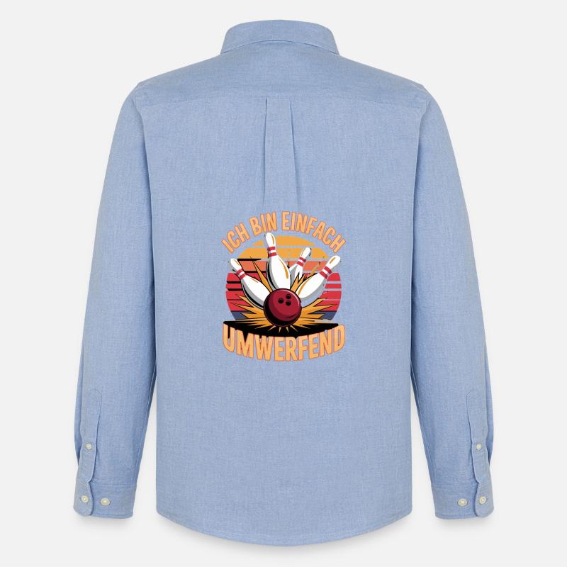 Ich Bin Einfach Umwerfend Bowling Spaß - Männer Oxford Hemd von Stanley/Stella - Carolina Blue
