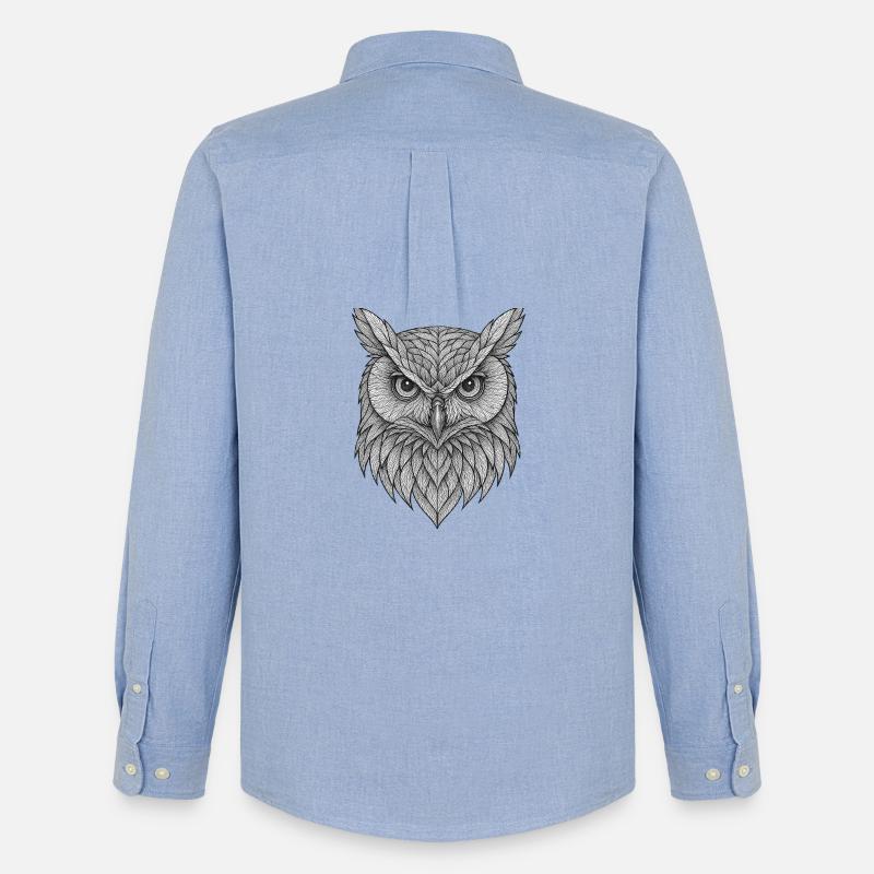 Blattfedern Eulenkopf - Männer Oxford Hemd von Stanley/Stella - Carolina Blue