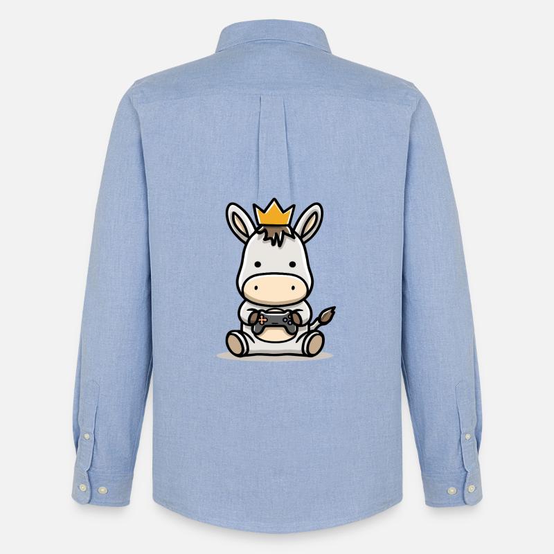 Gamer Esel mit controller Krone - Männer Oxford Hemd von Stanley/Stella - Carolina Blue