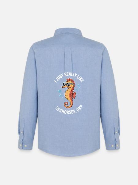 Seepferdchen Spruch Lustiges Seepferdchen Geschenk - Männer Oxford Hemd von Stanley/Stella - Carolina Blue