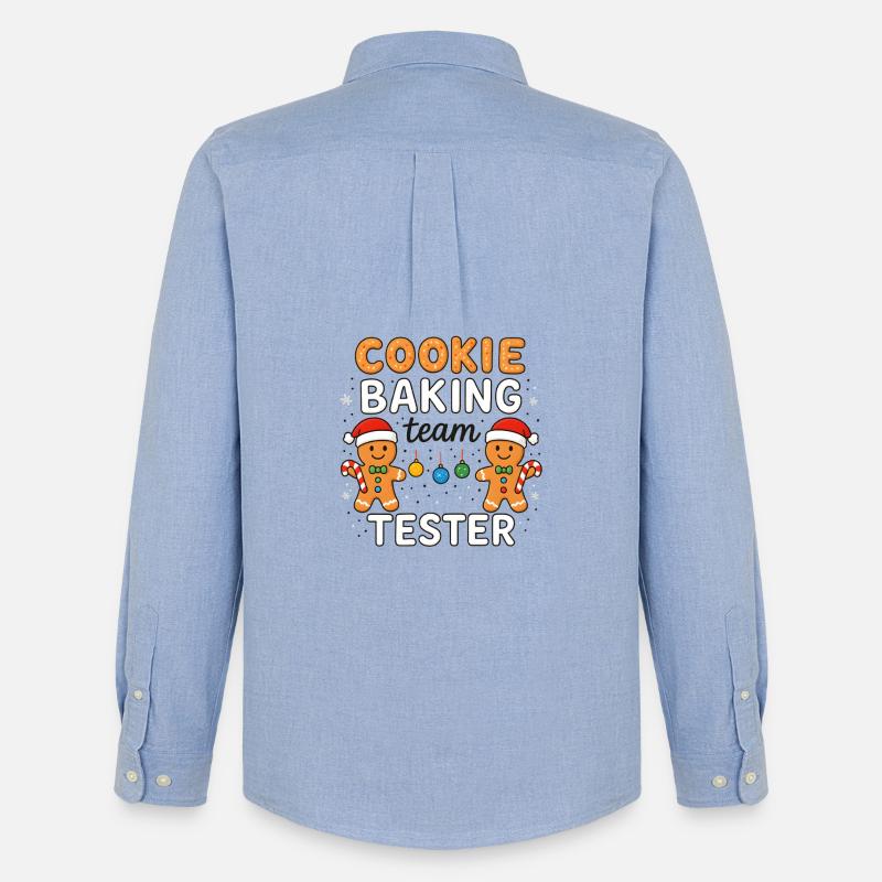 Cookie Baking Team Tester - Lustiges Xmas Design - Männer Oxford Hemd von Stanley/Stella - Carolina Blue