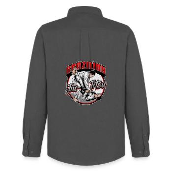 Jiu-Jitsu brésilien Arts martiaux - Chemise Oxford homme Stanley/Stella - charbon - Dos - AI Model Male 185 dark (185cm)