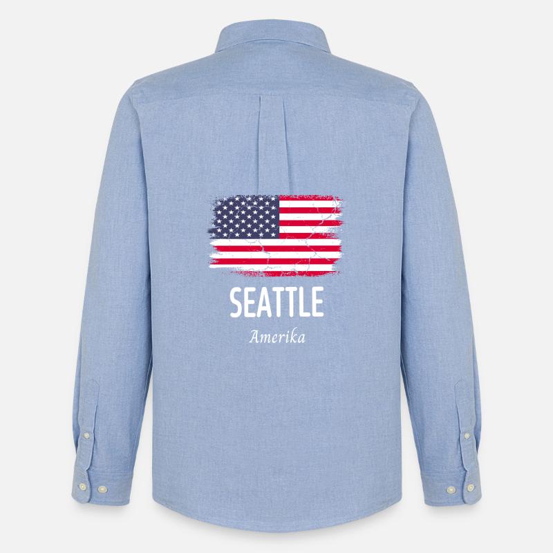 Seattle - Männer Oxford Hemd von Stanley/Stella - Carolina Blue