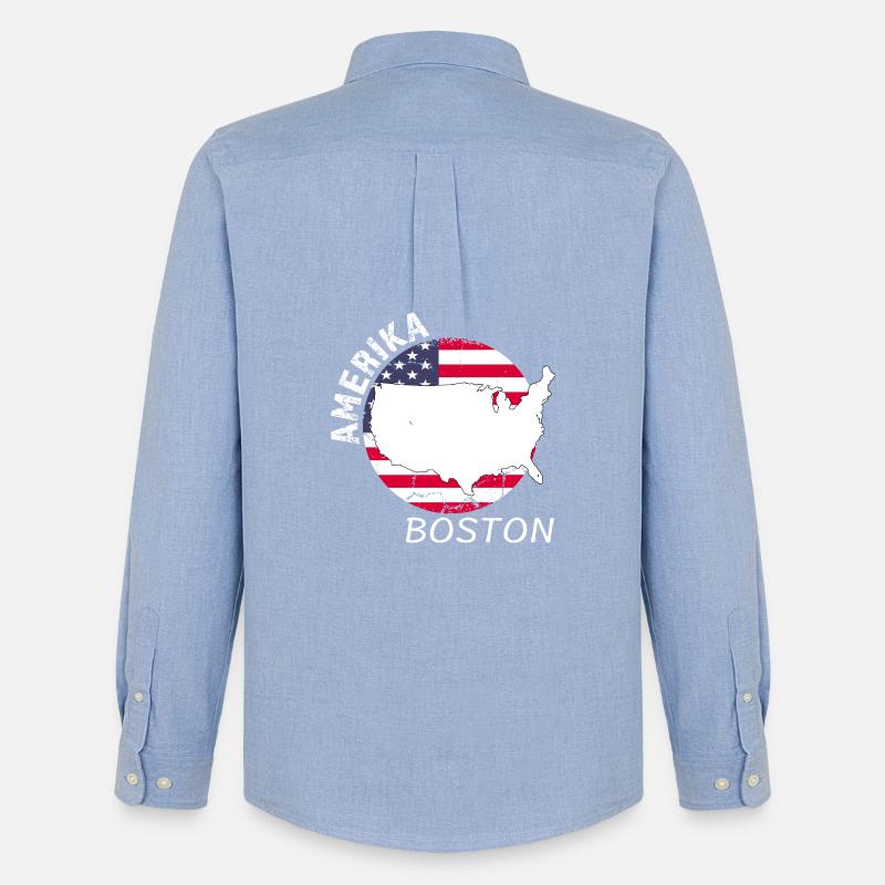 Boston - Männer Oxford Hemd von Stanley/Stella - Carolina Blue