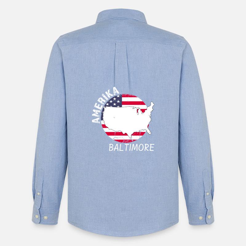 Baltimore - Männer Oxford Hemd von Stanley/Stella - Carolina Blue