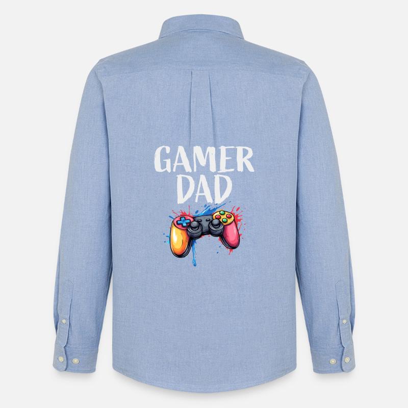Gamer Dad Controller Splash - Stanley/Stella Camicia Oxford uomo - carolina blue