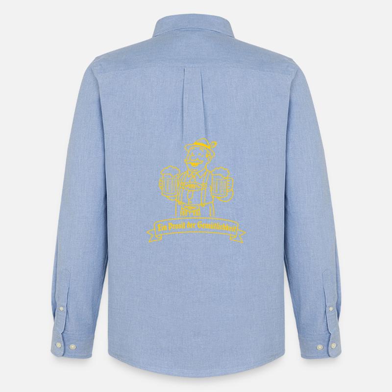 Herr Bier - Ein Prosit der Gemütlichkeit - Männer Oxford Hemd von Stanley/Stella - Carolina Blue