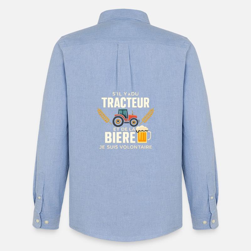 Traktor- und Bierfreiwilliger - Männer Oxford Hemd von Stanley/Stella - Carolina Blue