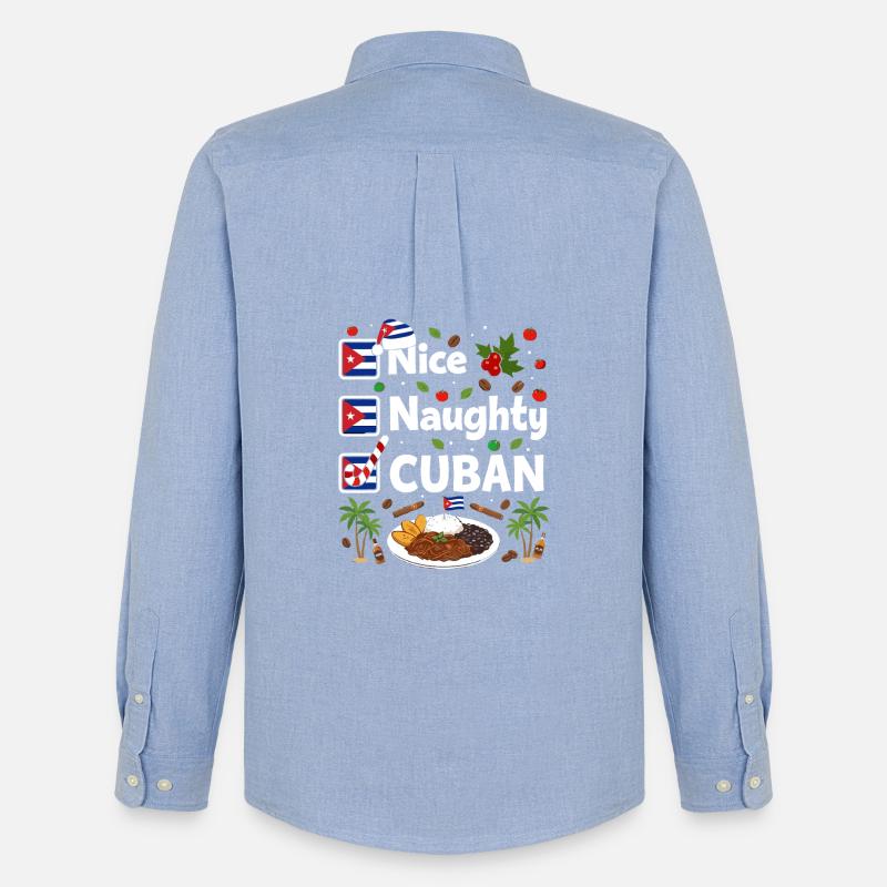 Nice Naughty Cuban - Männer Oxford Hemd von Stanley/Stella - Carolina Blue