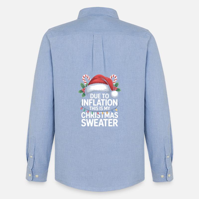 Inflation Weihnachtspullover Wortspiel - Männer Oxford Hemd von Stanley/Stella - Carolina Blue