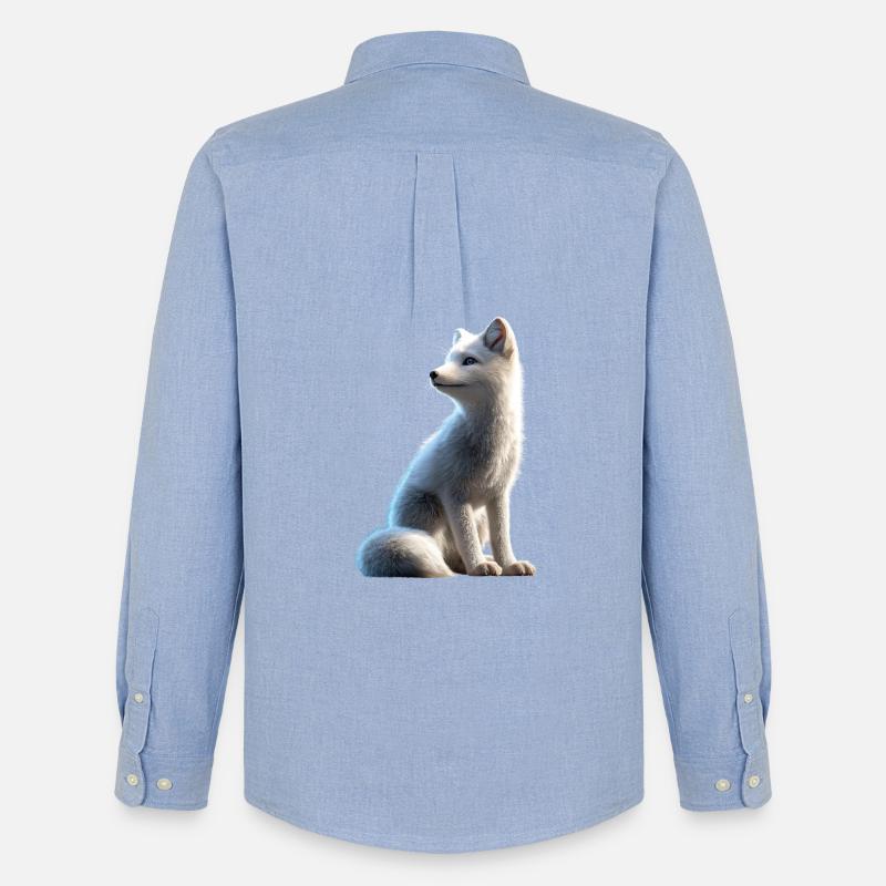 Polarfuchs Schneefuchs Eisfuchs Süßer Weißer Fuchs - Männer Oxford Hemd von Stanley/Stella - Carolina Blue