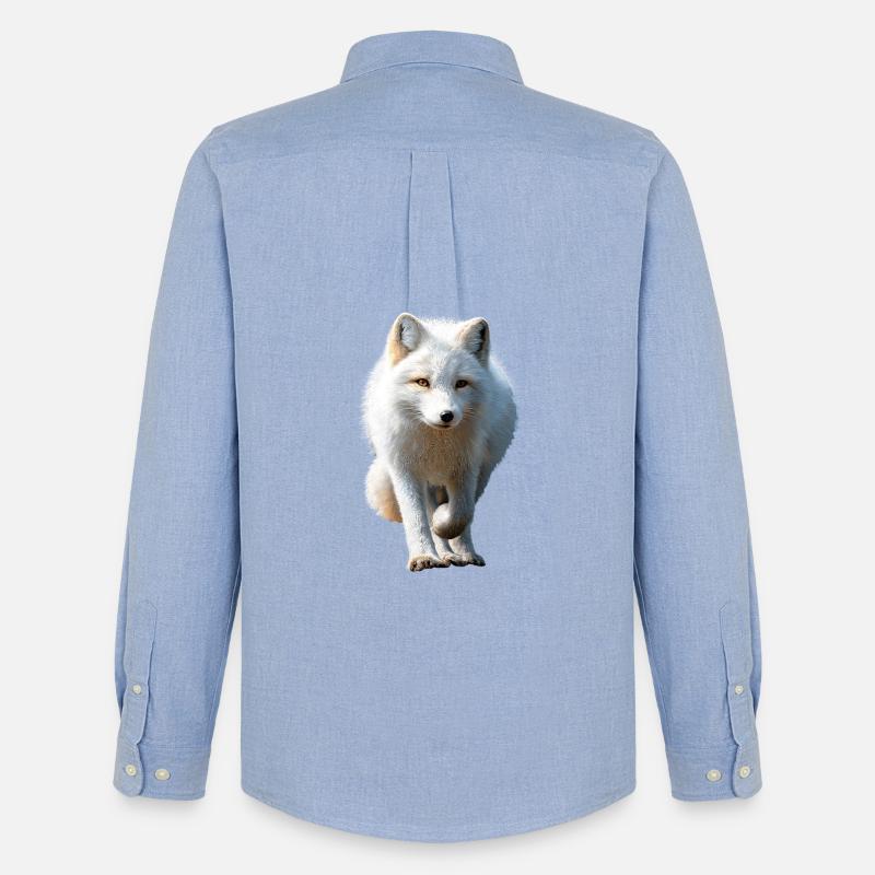 Polarfuchs Schneefuchs Eisfuchs Süßer Weißer Fuchs - Männer Oxford Hemd von Stanley/Stella - Carolina Blue