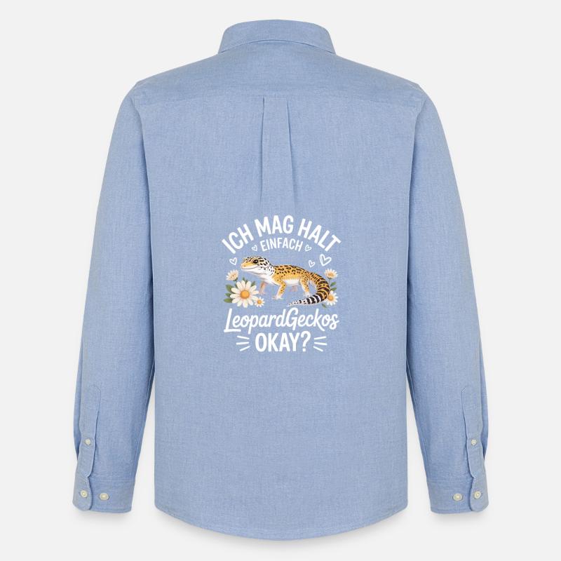 Leopardgecko Herzflor Spruch - Männer Oxford Hemd von Stanley/Stella - Carolina Blue