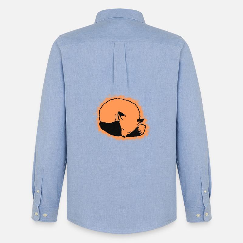 Fuchs schlafend: Niedlich, Kawaii & Comic Stil - Männer Oxford Hemd von Stanley/Stella - Carolina Blue