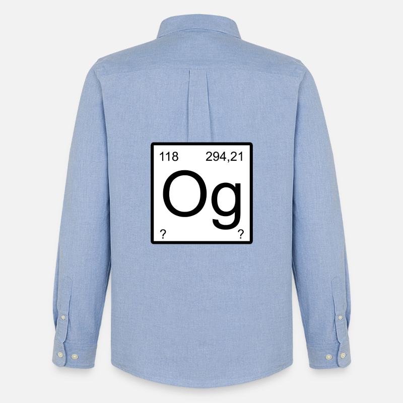Oganesson Og Element Grafik Periodensystem - Männer Oxford Hemd von Stanley/Stella - Carolina Blue