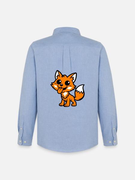 Fuchs Comic - Männer Oxford Hemd von Stanley/Stella - Carolina Blue