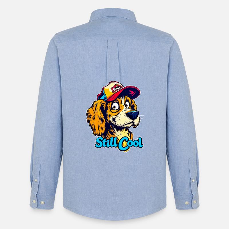 Maskottchen Still Cool Dog - Männer Oxford Hemd von Stanley/Stella - Carolina Blue