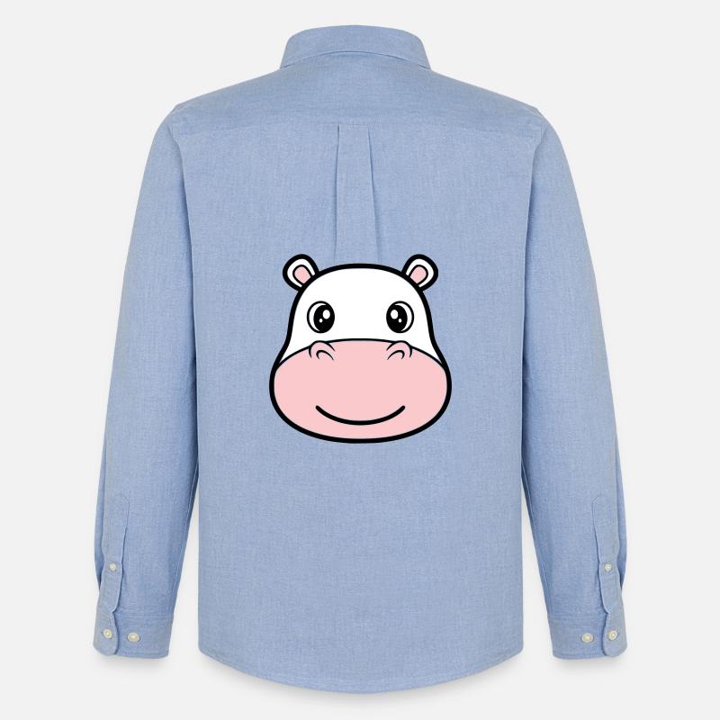 Nilpferd Kopf Gesicht Maske Lächeln - Männer Oxford Hemd von Stanley/Stella - Carolina Blue