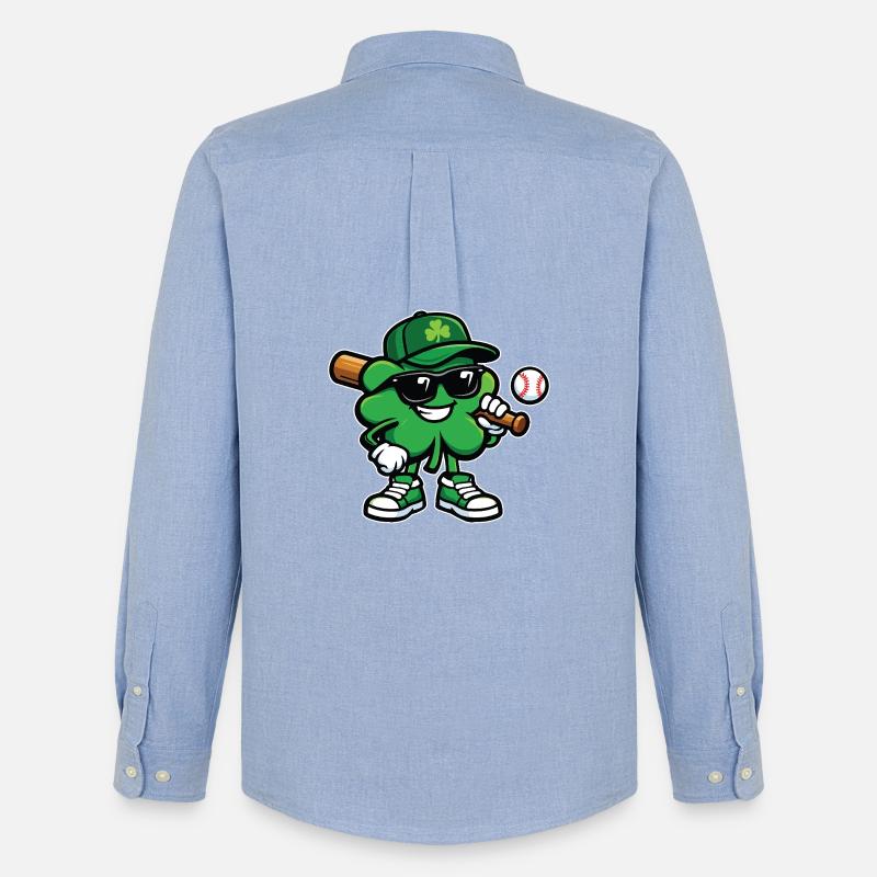 Baseball Shamrock St Patrick's Irish - Männer Oxford Hemd von Stanley/Stella - Carolina Blue