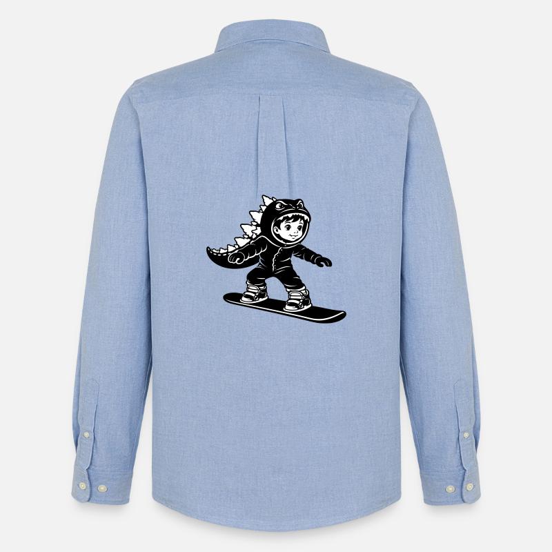 Snowboard Dragon Boy - Männer Oxford Hemd von Stanley/Stella - Carolina Blue