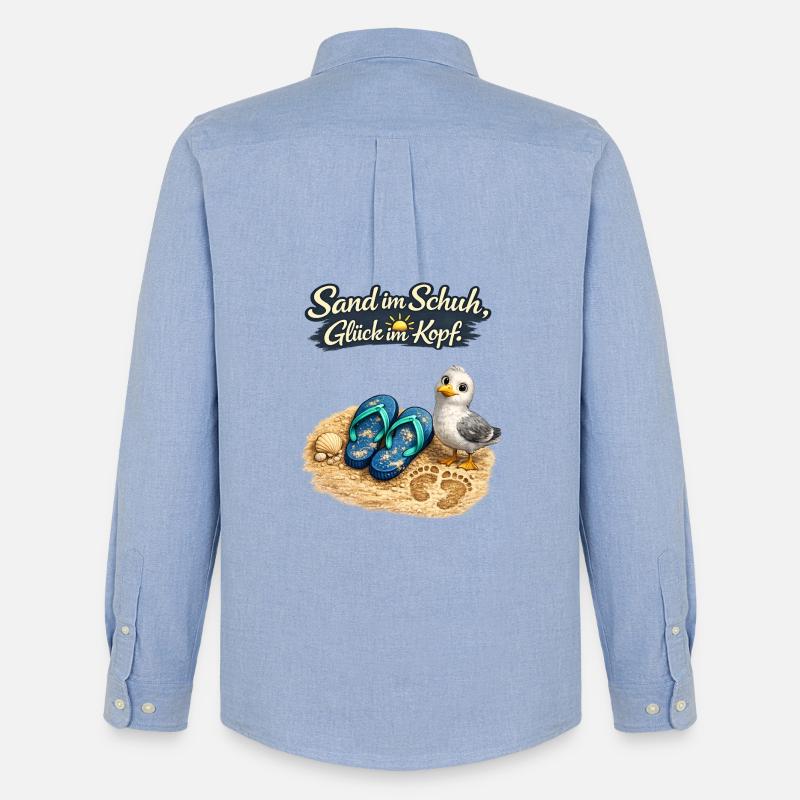 Sand im Schuh, Glück im Kopf - Männer Oxford Hemd von Stanley/Stella - Carolina Blue