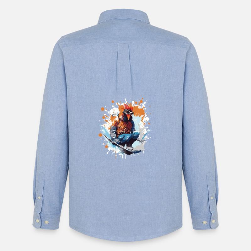 Hahn Snowboard - Männer Oxford Hemd von Stanley/Stella - Carolina Blue