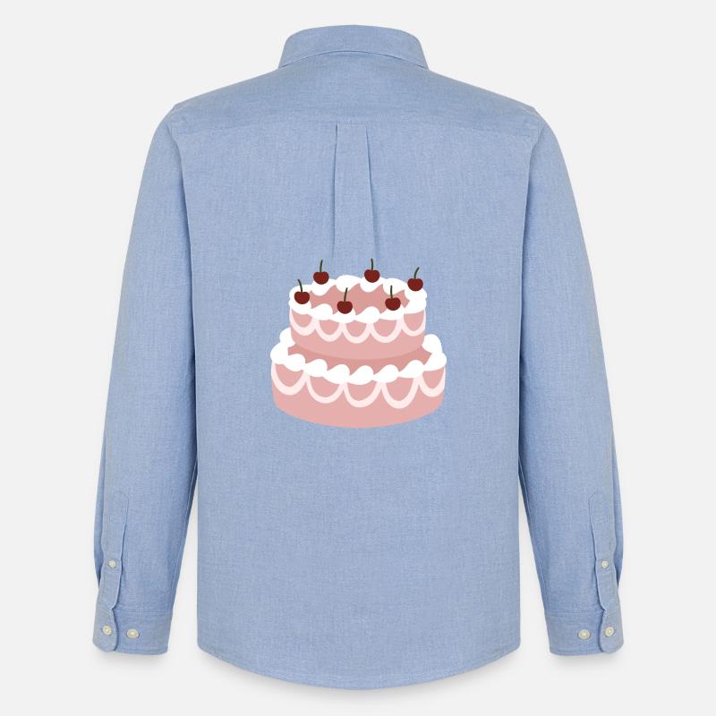 Kirschrosa Schichtkuchen - Männer Oxford Hemd von Stanley/Stella - Carolina Blue