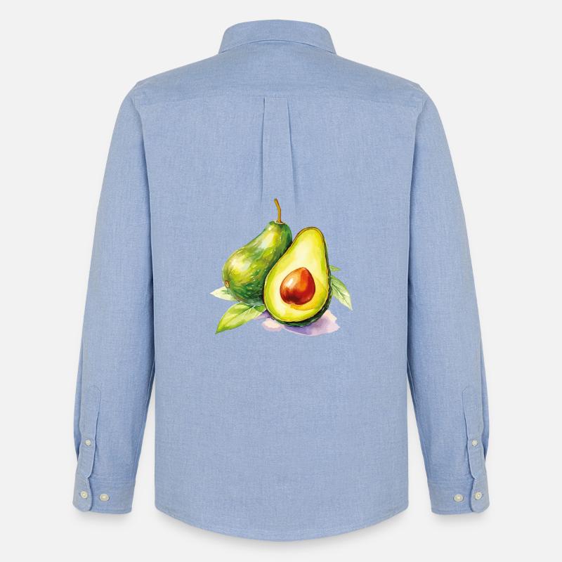 Freschezza dell'acquerello dell'avocado - Stanley/Stella Camicia Oxford uomo - carolina blue