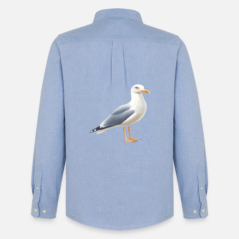 Küstenwolken Möwe - Männer Oxford Hemd von Stanley/Stella - Carolina Blue