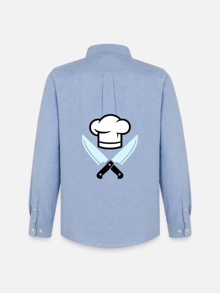 Chef's Hat Knife Logo - Men's Oxford Shirt by Stanley/Stella - carolina blue