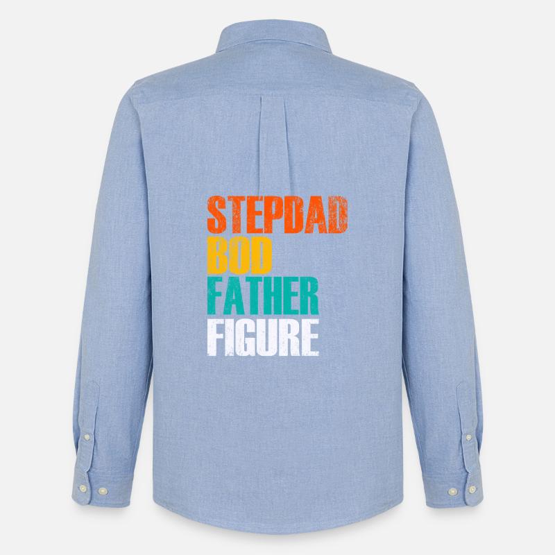Stepdad Bod Father Figure Gradient - Männer Oxford Hemd von Stanley/Stella - Carolina Blue