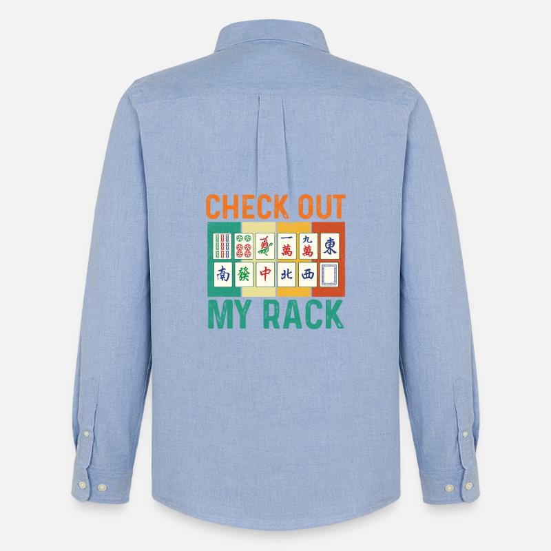 Schau dir meine Rack-Mahjong-Spielerplättchen an - Männer Oxford Hemd von Stanley/Stella - Carolina Blue