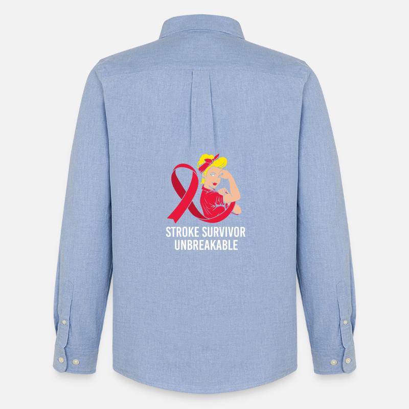 Schlaganfall Hirnschlag - Männer Oxford Hemd von Stanley/Stella - Carolina Blue