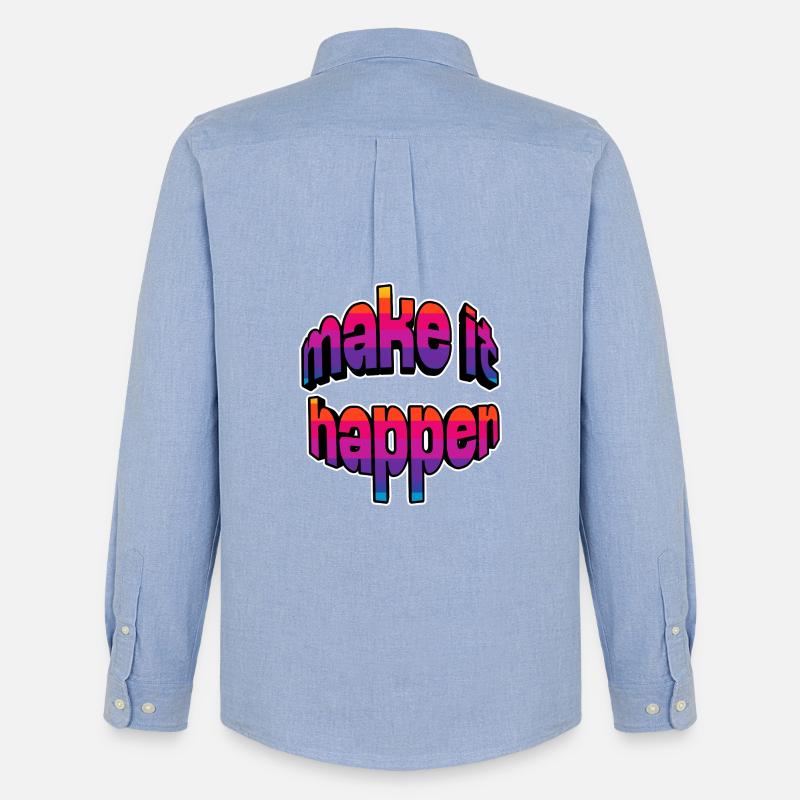 Make It Happen Gradient - Männer Oxford Hemd von Stanley/Stella - Carolina Blue