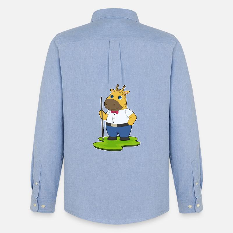 Giraffe Billiard Queue Sport - Männer Oxford Hemd von Stanley/Stella - Carolina Blue