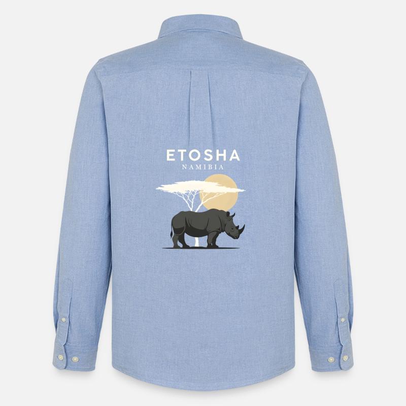 Etoshi Namibia - Männer Oxford Hemd von Stanley/Stella - Carolina Blue