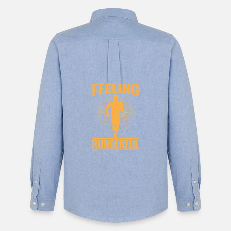 Running Run Feeling Runderful Marathon Runner - Männer Oxford Hemd von Stanley/Stella - Carolina Blue