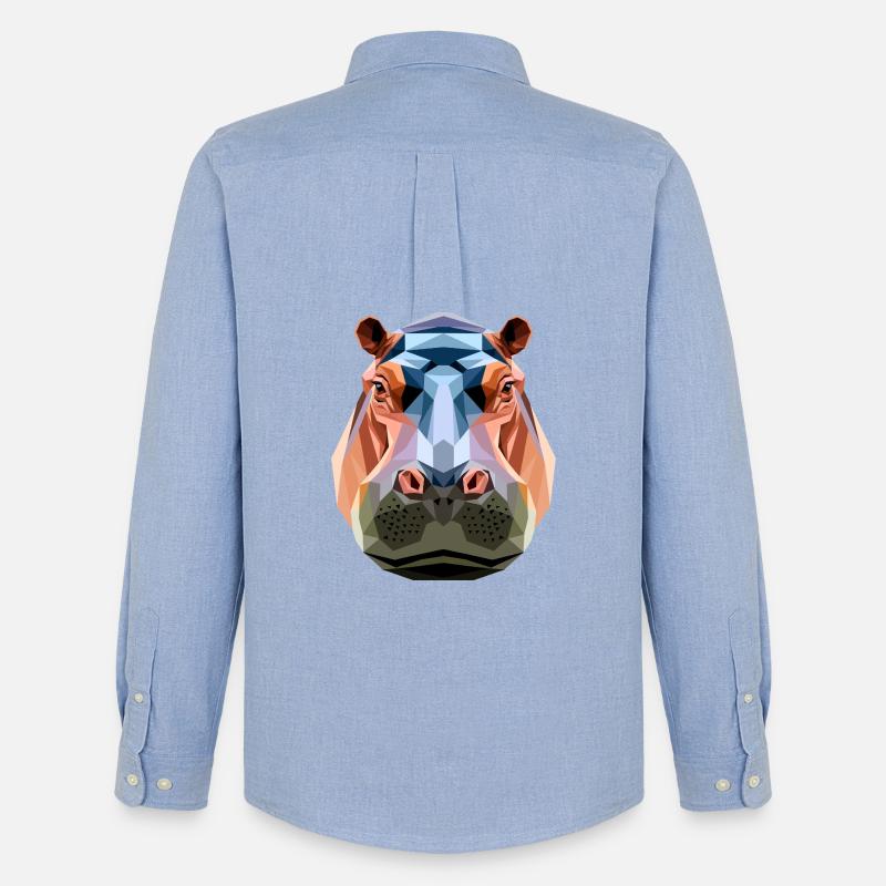 Nilpferd Flusspferd Mama Hippopotamus Cooles Hippo - Stanley/Stella Camicia Oxford uomo - carolina blue