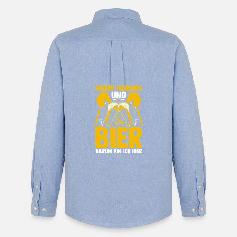 Bier Pferd Hobby Horsing - Männer Oxford Hemd von Stanley/Stella - Carolina Blue