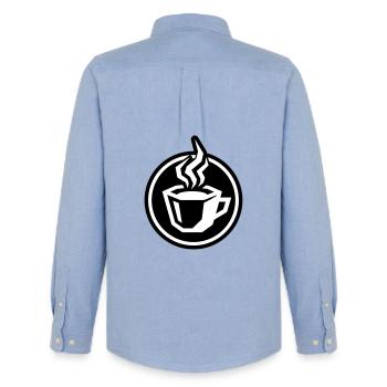 Coffee Cup Icon - Men's Oxford Shirt by Stanley/Stella - carolina blue - Back - AI Model Male 185 dark (185cm)