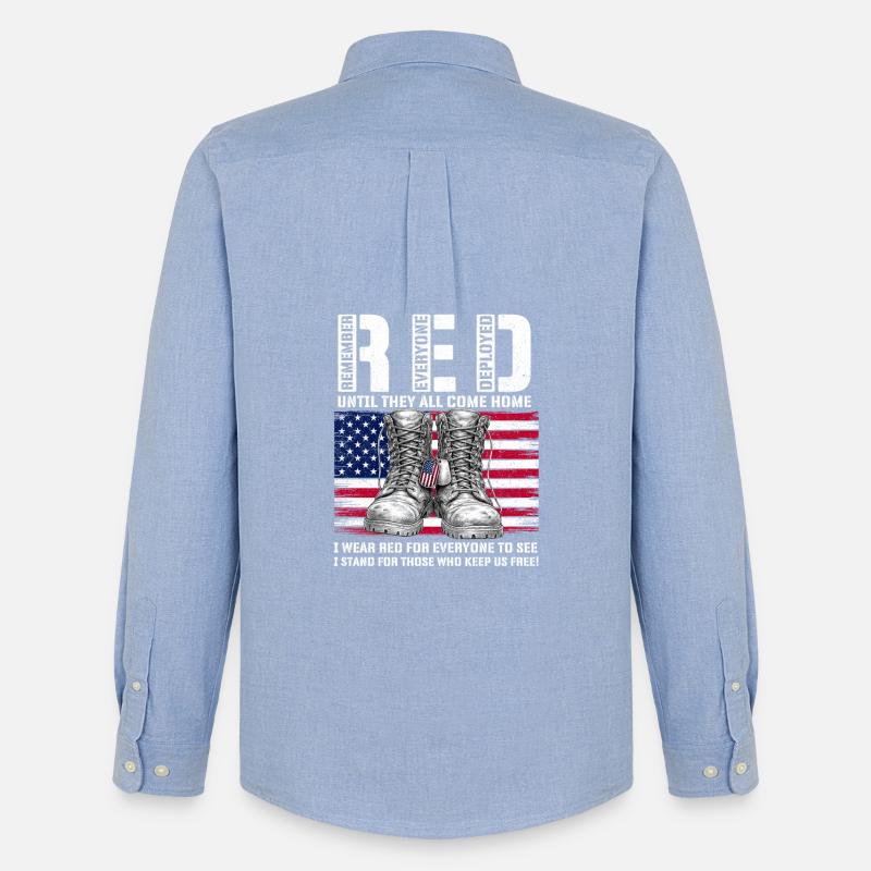 RED Friday Remember Everyone Deployed Home - Männer Oxford Hemd von Stanley/Stella - Carolina Blue