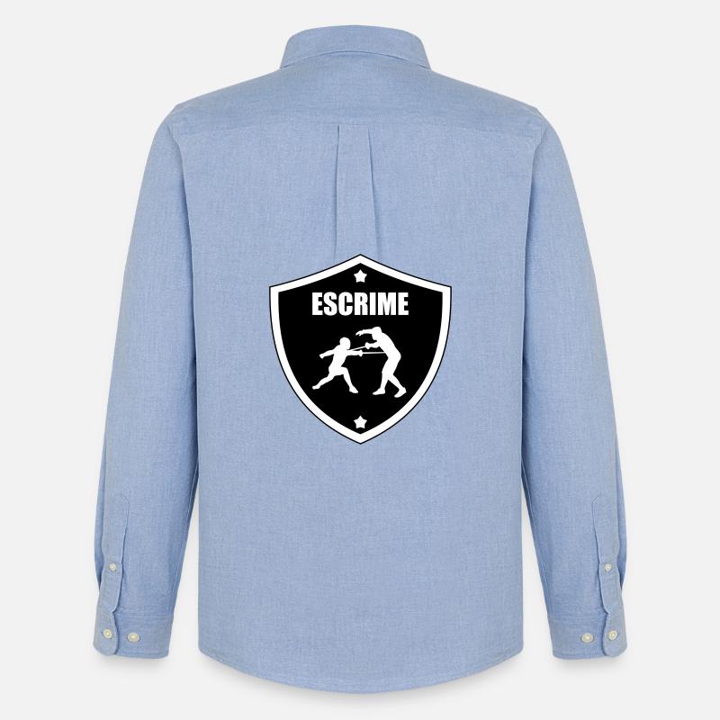 Fechtwappen: das Schild der Teilnehmer - Männer Oxford Hemd von Stanley/Stella - Carolina Blue