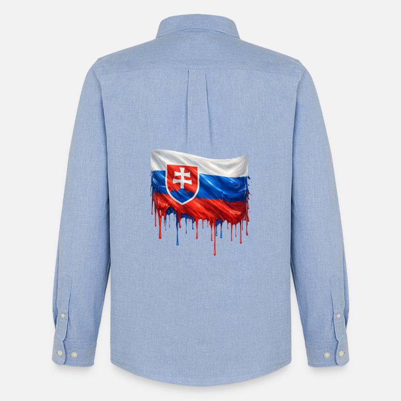 Flagge Slowakei Farbklecks - Männer Oxford Hemd von Stanley/Stella - Carolina Blue