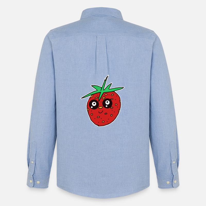 Erdbeere Erdbeeren Frucht Sommer Garten - Männer Oxford Hemd von Stanley/Stella - Carolina Blue