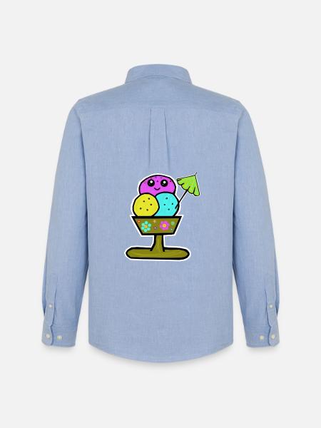 Bunter Eisbecher Eiscreme Eiskreme Eis - Men's Oxford Shirt by Stanley/Stella - carolina blue